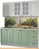 Кухня Интерлиния Мила Деко 1.8А (мята/белый/опал светлый) картинка