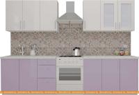 Кухня ВерсоМебель ВерсоЛайн 3-2.4 (белый 001/вереск 010) картинка