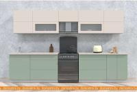Кухня Интерлиния Мила Матте 3.4 Б (слоновая кость/мята/травертин серый) картинка