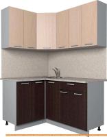 Кухня Интерлиния Мила Лайт 1.2x1.5 (дуб молочный/дуб венге) картинка