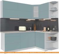 Кухня Интерлиния Мила Матте 1.5x2.1 А правая (океан-океан-травертин серый) картинка