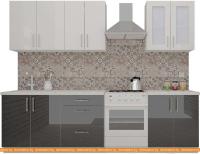 Кухня ВерсоМебель ВерсоЛайн 7-2.1 (белый 001/черный графит 042) картинка