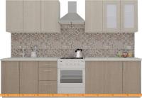 Кухня ВерсоМебель ВерсоЛайн 1-2.4 (крослайн латте/крослайн карамель) картинка