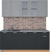 Кухня Интерлиния Мила 20 (антрацит/серебро) картинка