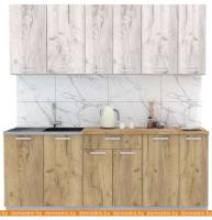 Кухня Интерлиния Мила Лайт 2.1 (дуб белый-дуб золотой-дуб бунратти) картинка