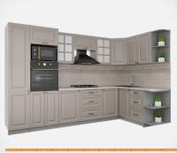 Кухня Интерлиния Мила Деко 1.68x3.2 правая (луна-луна-травертин серый) картинка