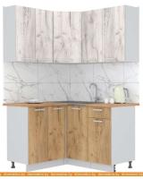 Кухня Интерлиния Мила Лайт 1.2x1.4 (дуб белый-дуб золотой-дуб бунратти) картинка