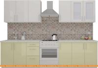 Кухня ВерсоМебель ВерсоЛайн 3-2.4 (белый 001/ваниль 102) картинка