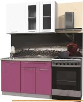 Кухня Интерлиния Мила Пластик 1.3 Б (гортензия гл/белый гл/опал светлый) картинка