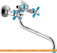 Смеситель Эверест B22-071D (синий/хром) картинка