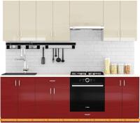 Кухня Сивирин-Компани Клео глосс 2.4 (бургундский глянец\ваниль глянец) картинка