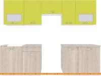 Кухня ВерсоМебель Эко-6 2.7 (ясень шимо светлый/зеленый лайм) картинка