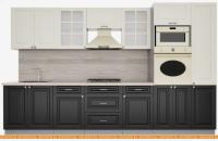 Кухня Интерлиния Мила Деко 3.4 (слоновая кость-пепел-травертин серый) картинка
