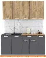 Кухня Интерлиния Мила Лайт 1.7 (дуб золотой-антрацит-дуб бунратти) картинка