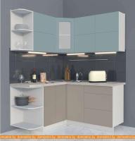 Кухня Интерлиния Мила Матте 1.5x1.7 А левая (океан/луна/травертин серый) картинка