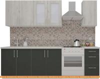 Кухня ВерсоМебель ВерсоЛайн 1-2.0 (дуб крафт белый/антрацит) картинка