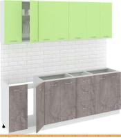 Кухня Кортекс-мебель Корнелия Лира 2.2 без столешницы (зеленый/оникс) картинка