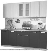 Кухня Интерлиния Мила 21 (вудлайн кремовый-графит-бискайская сосна) картинка