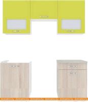 Кухня ВерсоМебель Эко-5 1.7 (ясень шимо светлый/зеленый лайм) картинка