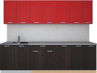 Кухня Интерлиния Мила Лайт 2.7 (красный/дуб венге) картинка