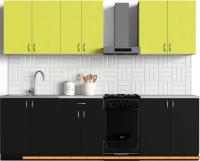 Кухня S-Company Клео колор 2.2 (черный/лайм) картинка