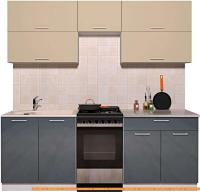 Кухня Интерлиния Мила Gloss 50-21 (ваниль/асфальт глянец) картинка