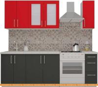 Кухня ВерсоМебель ВерсоЛайн 1-1.7 (красный чили/антрацит) картинка