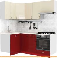 Кухня S-Company Клео глоcс 1.2x2.0 левая (бургундский глянец/ваниль глянец) картинка