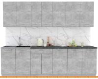 Кухня Интерлиния Мила Лайт 2.6 (бетон-бетон-кастилло темный) картинка