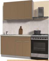 Кухня Интерлиния Мила Пластик 1.2 А (капучино глянец/опал светлый) картинка