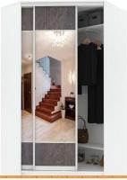 Шкаф-купе Кортекс-мебель Сенатор ШК30 Геометрия ДСП с зеркалом (белый/береза) картинка