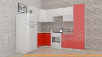 Кухня ВерсоМебель ЭкоЛайт-5 1.2x2.6 левая (белый/красный) картинка
