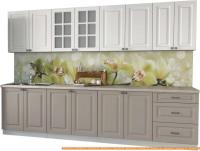 Кухня Интерлиния Мила Деко 3.0 А (белый/луна/травертин серый) картинка