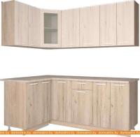 Кухня Интерлиния Мила 12x20 (дуб белый/дуб серый) картинка