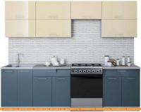 Кухня Интерлиния Мила Gloss 60-26 (ваниль/асфальт) картинка