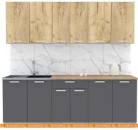 Кухня Интерлиния Мила Лайт 2.2 (дуб золотой-антрацит-дуб бунратти) картинка