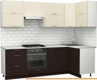 Кухня S-Company Клео крафт 1.2x2.5 правая (файнлайн мокка/файнлайн крем) картинка