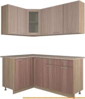 Кухня Интерлиния Мила 12x17 (ясень светлый/ясень темный) картинка