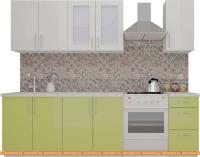 Кухня ВерсоМебель ВерсоЛайн 3-2.0 (белый 001/лайм 003) картинка