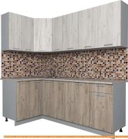 Кухня Интерлиния Мила Лайт 1.2x2.1 (дуб белый/дуб серый) картинка