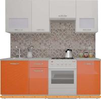 Кухня ВерсоМебель ЭкоЛайт-5 2.1 (белый/яркий оранжевый) картинка