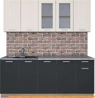 Кухня Интерлиния Мила 20 (антрацит/вудлайн кремовый) картинка