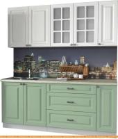 Кухня Интерлиния Мила Деко 1.9 Б (мята/белый/опал светлый) картинка