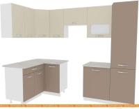 Кухня ВерсоМебель Эко-5 1.4x2.6 левая (латте/бежевый) картинка