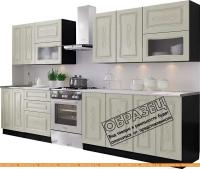 Кухня Артём-Мебель Адель со стеклом МДФ 2.6м (жемчуг матовый текстурный) картинка