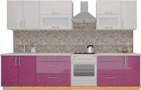 Кухня ВерсоМебель ВерсоЛайн 4-2.6 (белый 001/лиловый 012) картинка