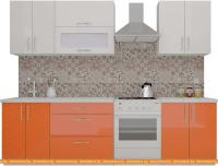 Кухня ВерсоМебель ВерсоЛайн 4-2.1 (белый 001/яркий оранжевый 008) картинка