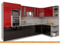 Кухня Интерлиния Мила Gloss 1.68x3.4 правая (красный-черный) картинка