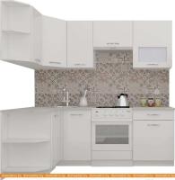 Кухня ВерсоМебель ЭкоЛайт-5 1.2x2.1 левая (белый/белый) картинка