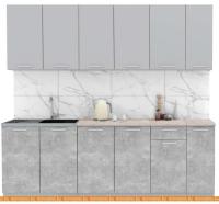 Кухня Интерлиния Мила Лайт 2.3 (серебристый-бетон-бискайская сосна) картинка